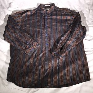 Jane Barnes Vintage Mens Multi-Color Plaid Print Long Sleeve Button Down Shirt